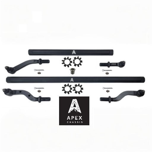 KIT120 - Jeep Wrangler JL &amp; Gladiator JT - 2.5 Ton Tie Rod &amp; Drag Link Assembly - Blk Aluminum