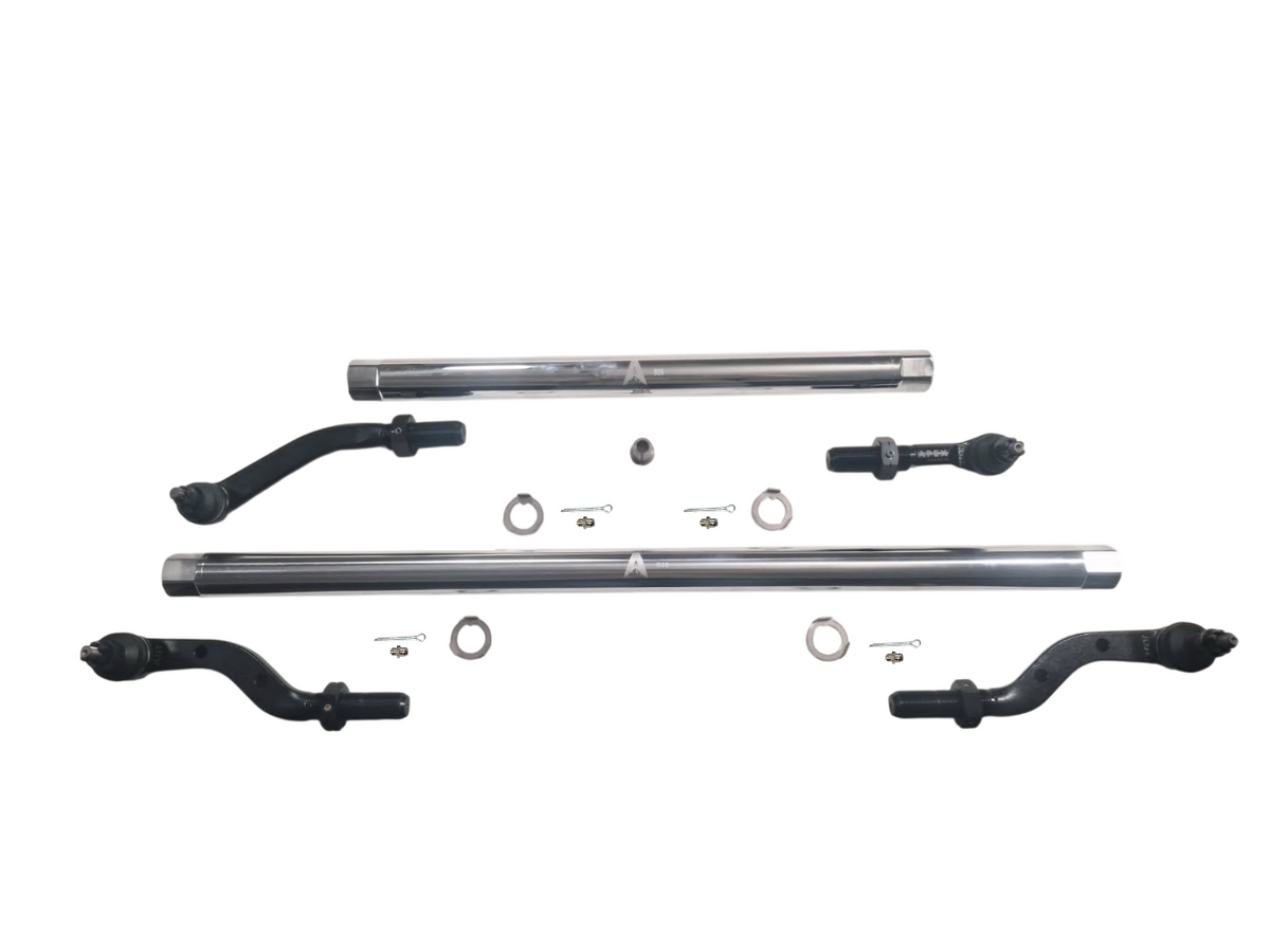 KIT600 - JEEP JL-JT – FOR AXLE UPGRADE OPTIONS ONLY - 2.5 TON PROLOCK TIE ROD & DRAG LINK ASSEMBLY - POLISHED ALUMINUM