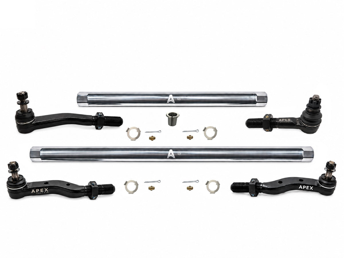 KIT600 - JEEP JL-JT – FOR AXLE UPGRADE OPTIONS ONLY - 2.5 TON PROLOCK TIE ROD & DRAG LINK ASSEMBLY - POLISHED ALUMINUM