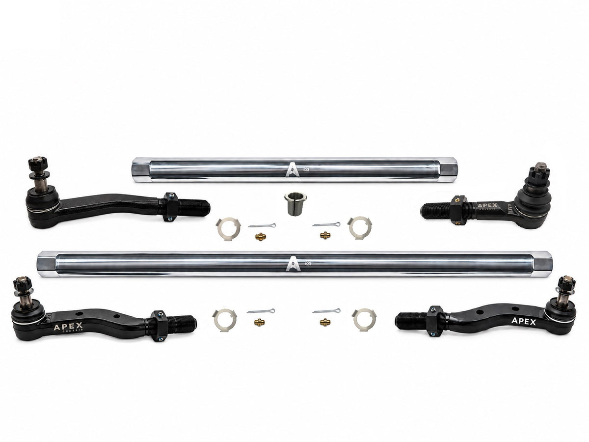 KIT600 - JEEP JL-JT – FOR AXLE UPGRADE OPTIONS ONLY - 2.5 TON PROLOCK TIE ROD & DRAG LINK ASSEMBLY - POLISHED ALUMINUM