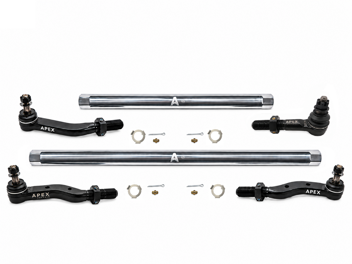 KIT600 - JEEP JL-JT – FOR AXLE UPGRADE OPTIONS ONLY - 2.5 TON PROLOCK TIE ROD & DRAG LINK ASSEMBLY - POLISHED ALUMINUM