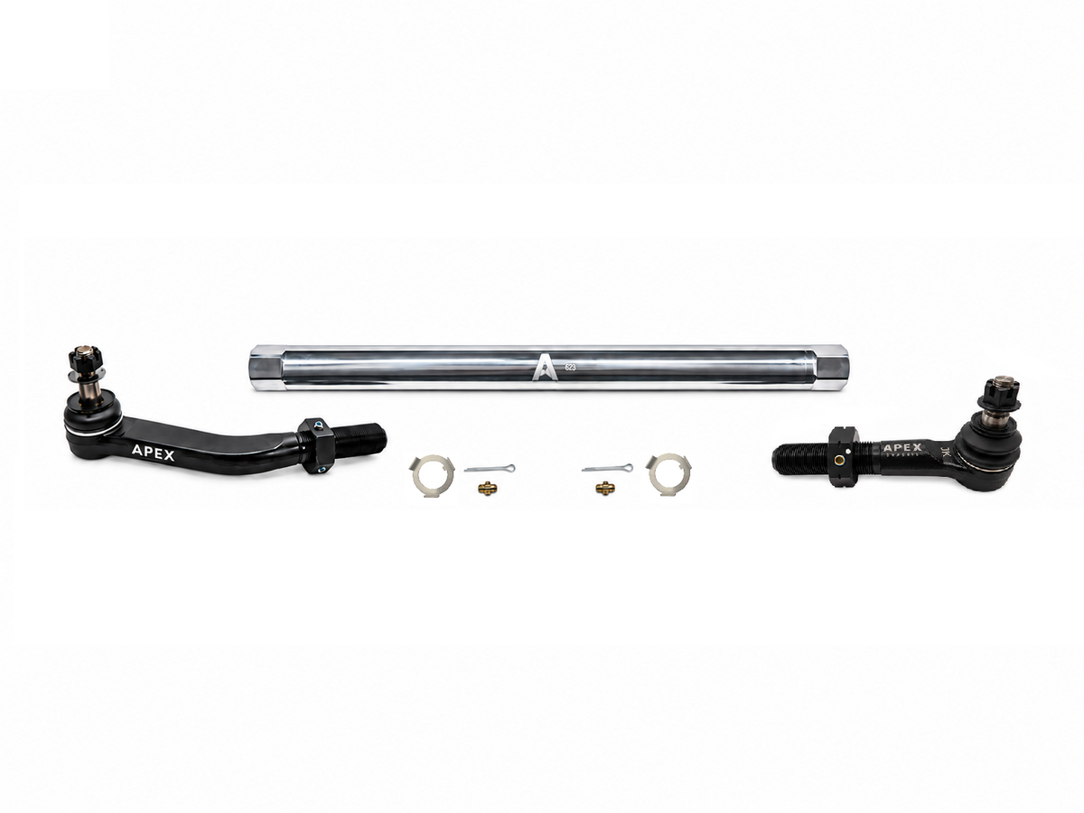 KIT142 - Jeep Wrangler JK 2.5Ton Drag Link Assembly - NoFlip - Polished Aluminum