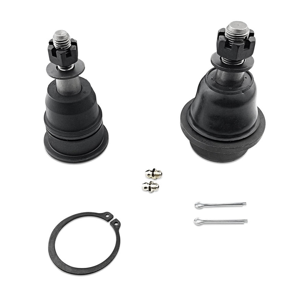 Apex Chassis KIT205 - Chevy/GMC Super HD Ball Joint Kit includes (1) BJ143 and (1) BJ144 with nuts, retaining ring, cotter pins & grease fittings—fits as replacement ball joints for Chevrolet Silverado or GMC Sierra.